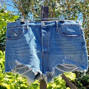 Jessica Simpson Distressed Blue Denim Jean Shorts